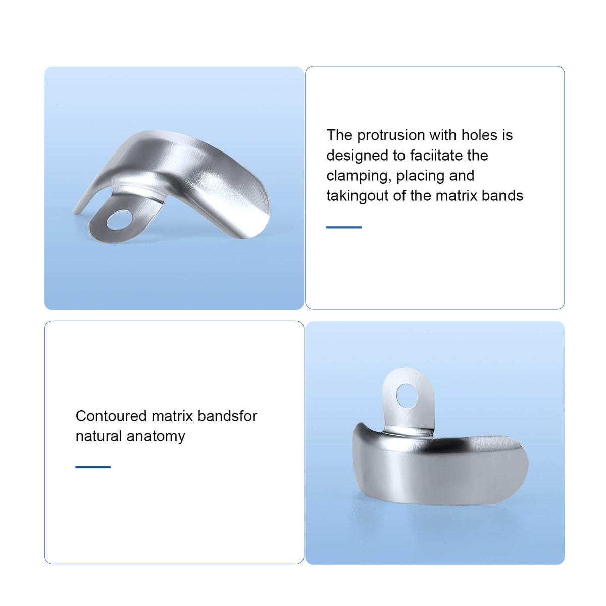 Dental Matrix Bands Sectional Matrix System C3 Metal Matrices Clamping Ring with Forceps Set - azdentall.com
