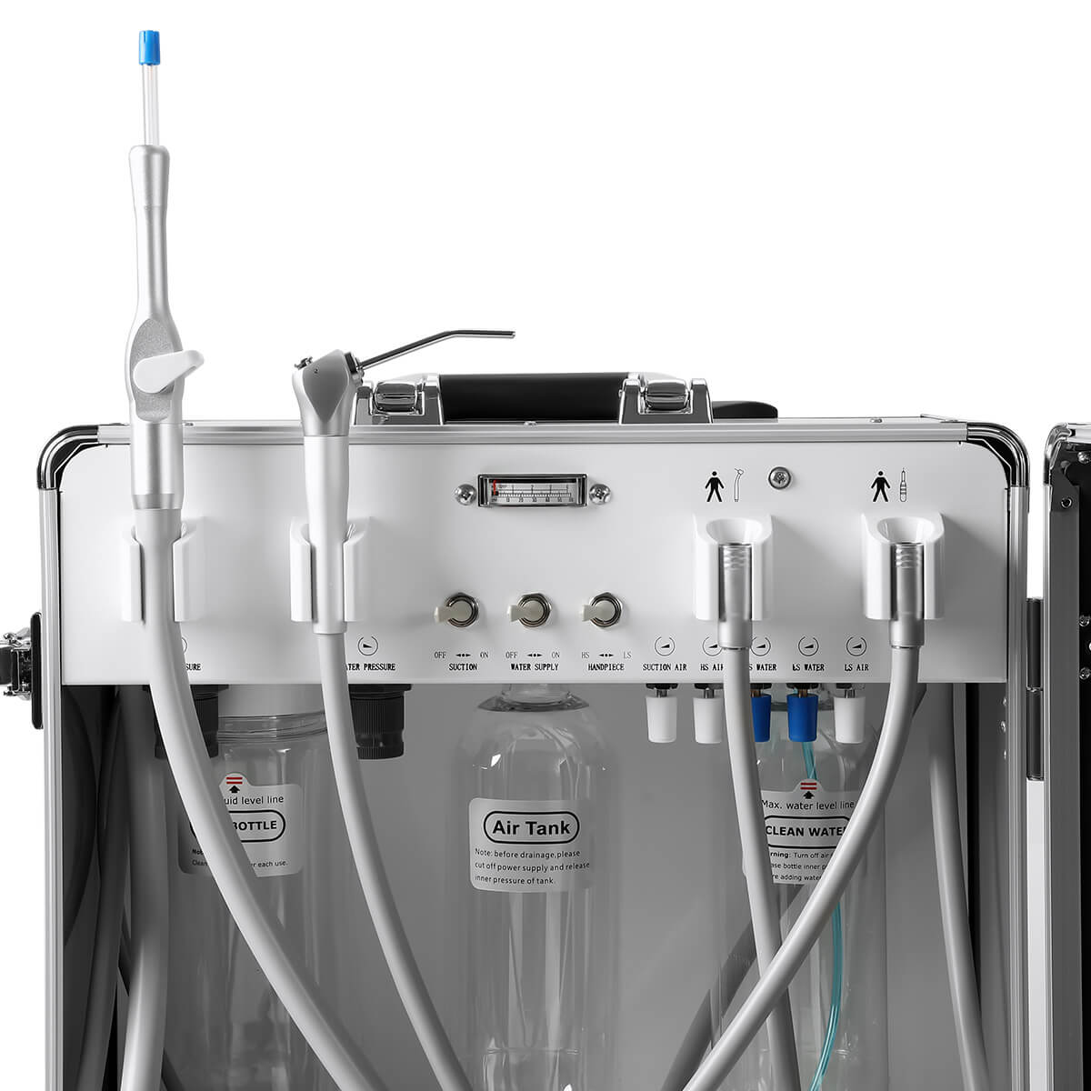 Dental Portable Mobile Delivery Unit System Built-in Air Compressor Strong Suction 4 Hole - azdentall.com