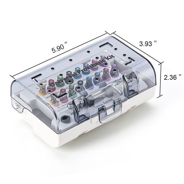 Universal Implant Driver Kit 16pcs Drivers With Torque Wrench 15-70Ncm - azdentall.com