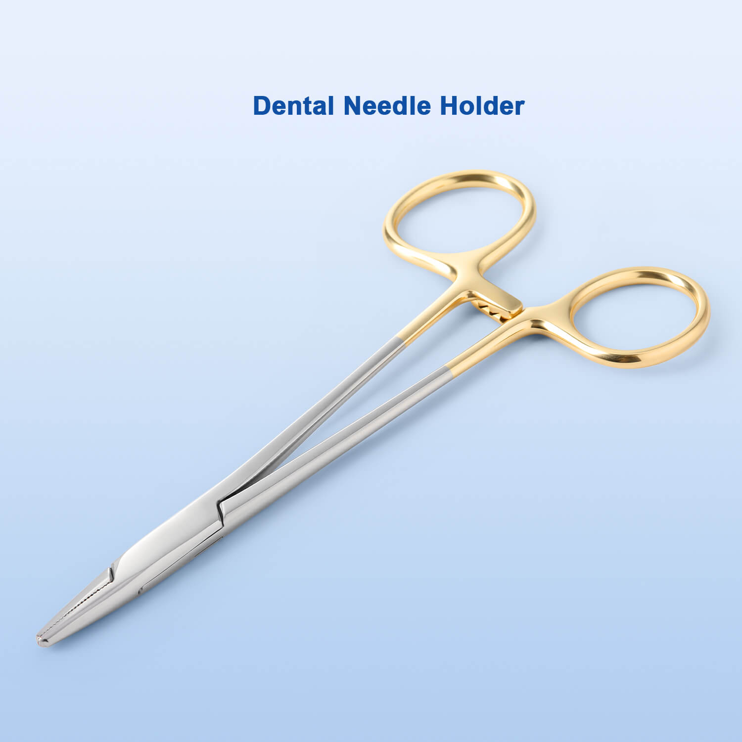 Dental Surgical Instruments Needle Holder Gold Handle 14cm - azdentall.com