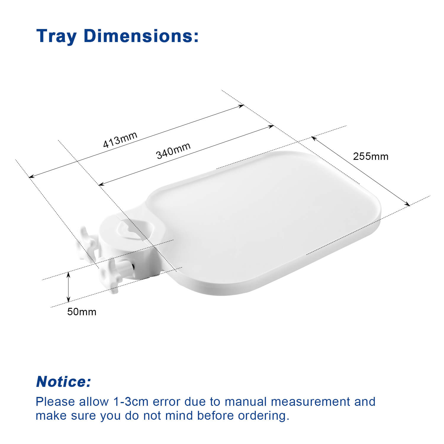 Dental Plastic Adjustable Post Mounted Square Tray Table Dental Chair Accessories - azdentall.com