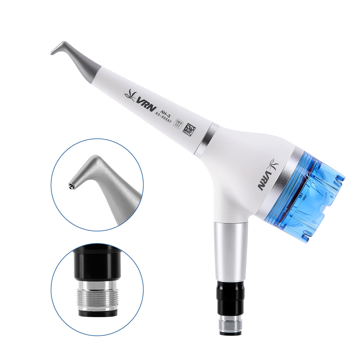 Dental 2 Hole Air Polisher Teeth Polishing Handpiece Whitening Spary Detachable 360° Rotating Handpiece With Quick Coupler