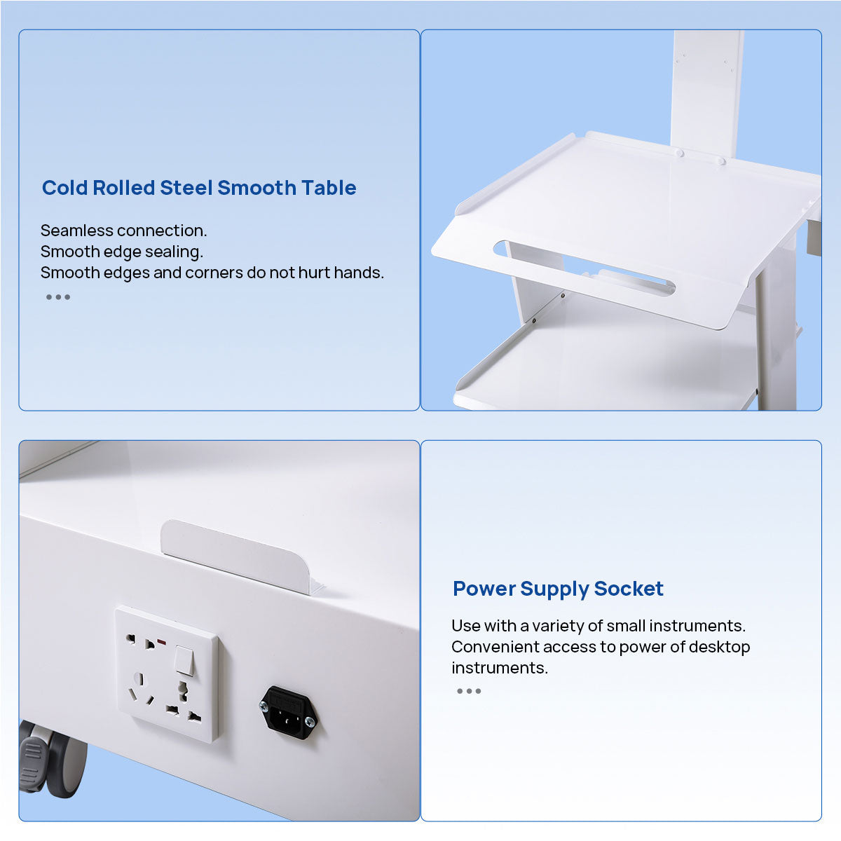 Dental Mobile K2 Mouth Sweeping Trolley Rolling Cart Three Layer - azdentall.com