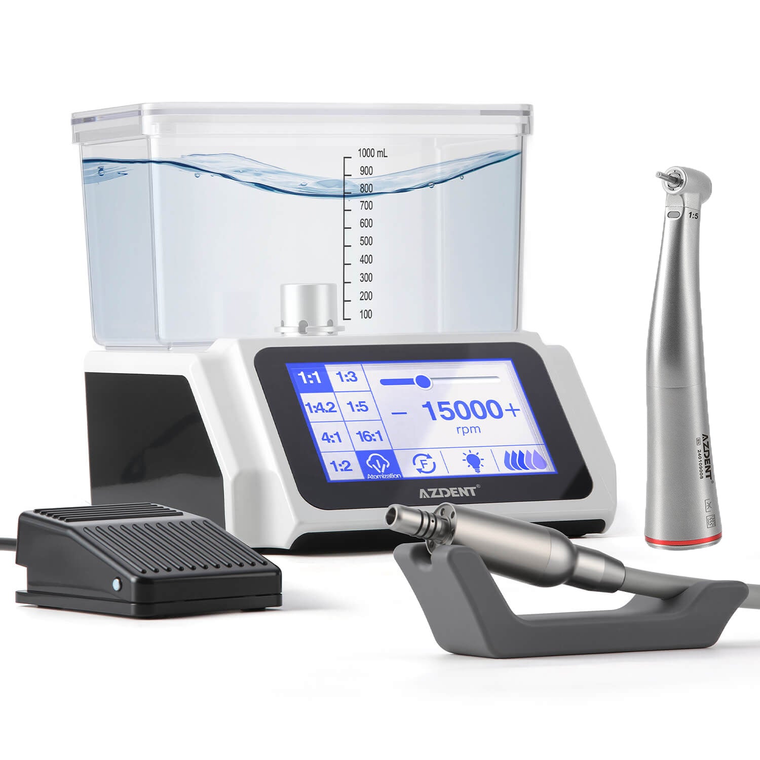 AZDENT LED Electric Brushless Surgery Motor System + 1:5 LED Mini Electric Contra Angle Handpiece - azdentall.com
