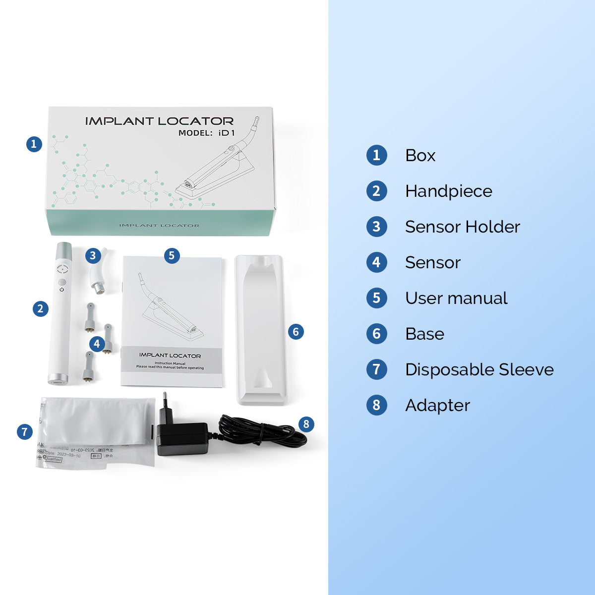 Dental Implant Locator Detector 360° Rotating Spotter Finder with 3Pcs Sensor - azdentall.com