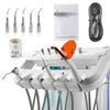 Portable Dental Mobile Cart Delivery Unit 4 Holes with Air Compressor Built-in ultrasonic scaler & Curing light - azdentall.com