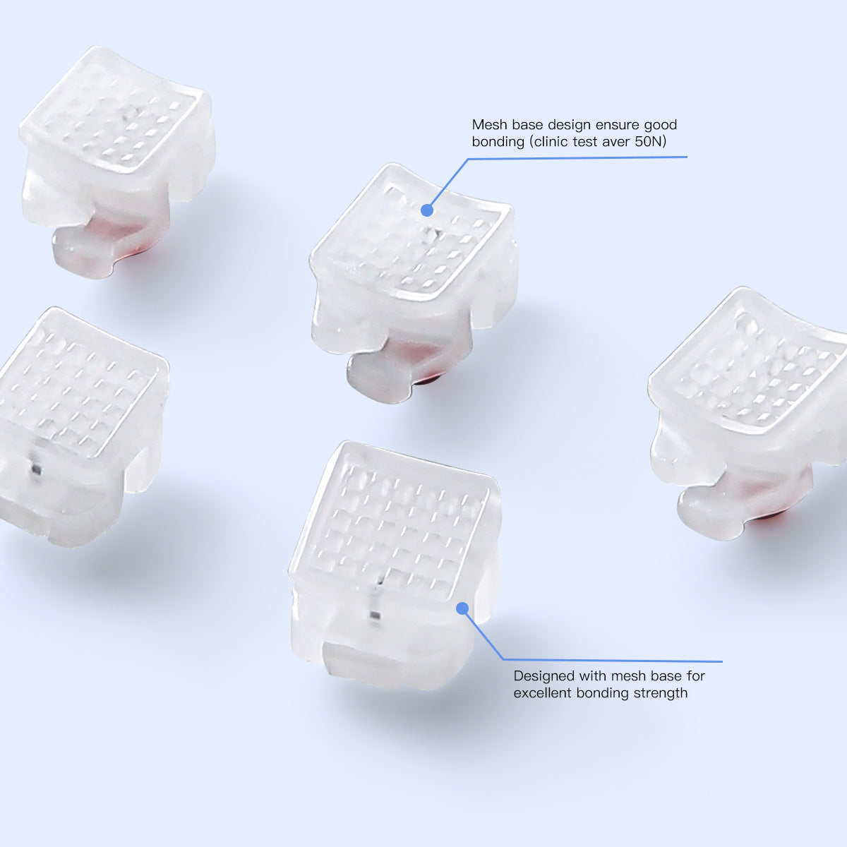 AZDENT Dental Self-ligating Ceramic Brackets Clear Roth/MBT 0.022 with hook 3,4,5 - azdentall.ocm