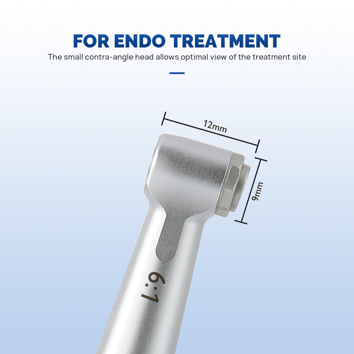 Dental 6:1 Reduction Endo Handpiece Contra Angle Mini Head Push Button - azdentall.com