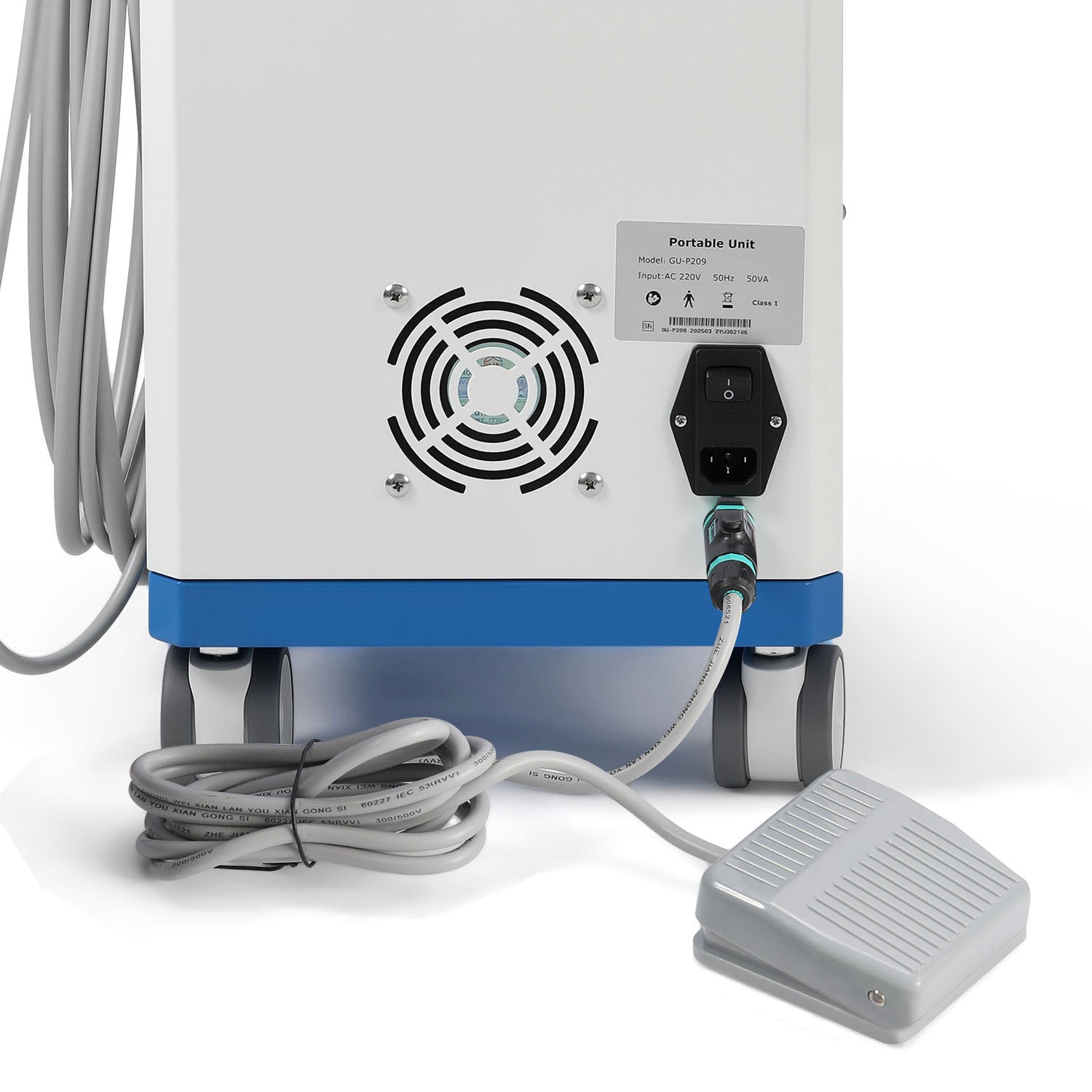 Portable Dental Unit Delivery Cart 4 Holes with Woodpecker Ultrasonic Scaler & Curing Light - azdentall.com