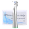 Dental LED Fiber Optic 20:1 Implant Contra Angle Low Speed Handpiece Push Button Stainless Steel Body - azdentall.com