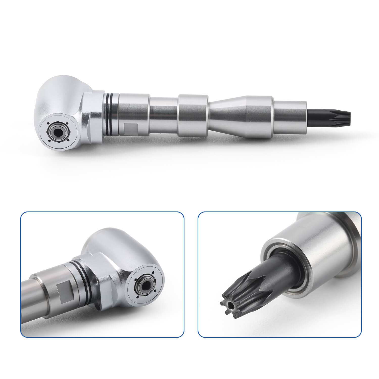 AZDENT Dental 1:5 Fiber Optic Electric Contra Angle Handpiece Internal Four Way Spray Removable Design - azdentall.com