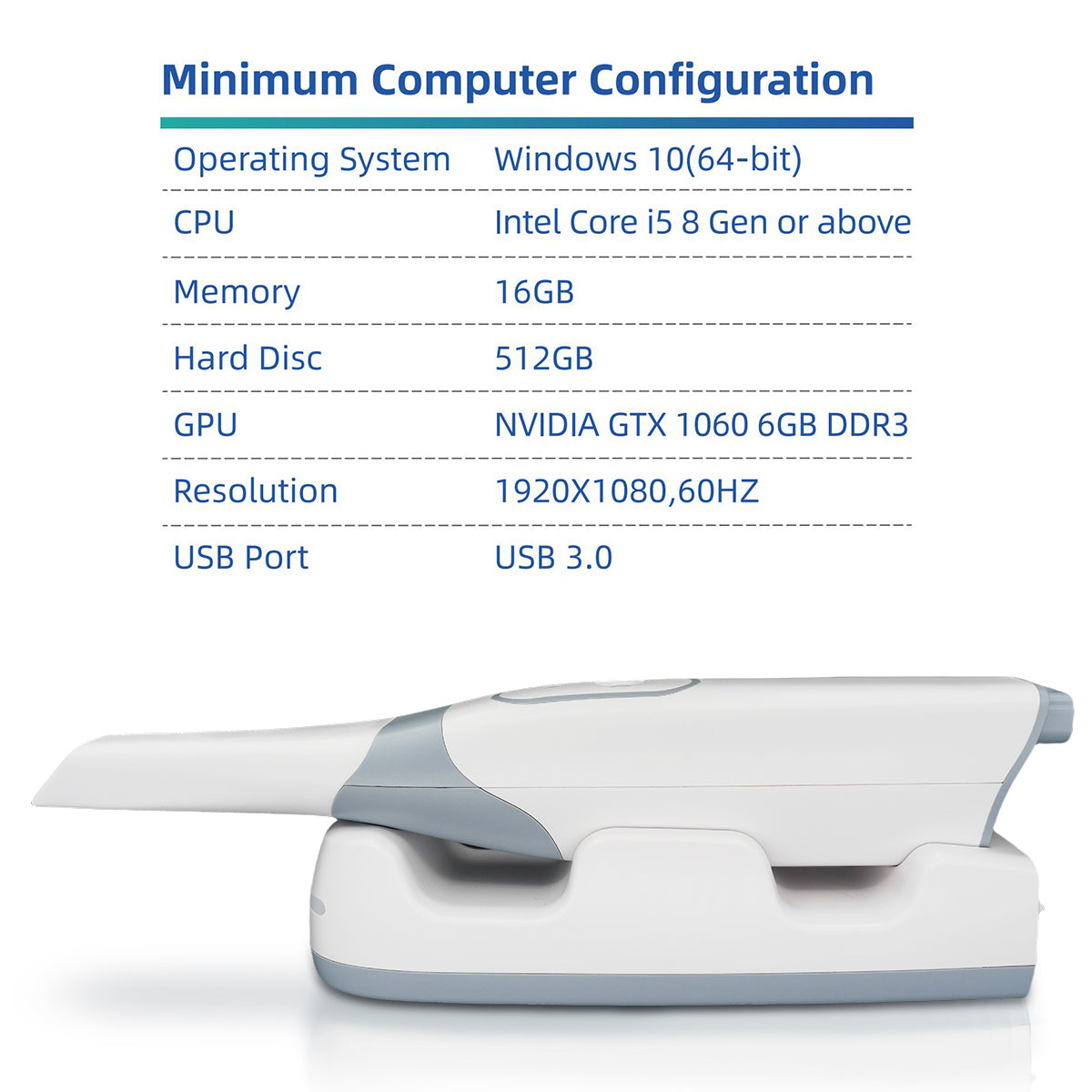 Dental 3D Intraoral Scanner with Software AI Tech Real Color CAD/CAM Chair Side System USB - azdentall.com