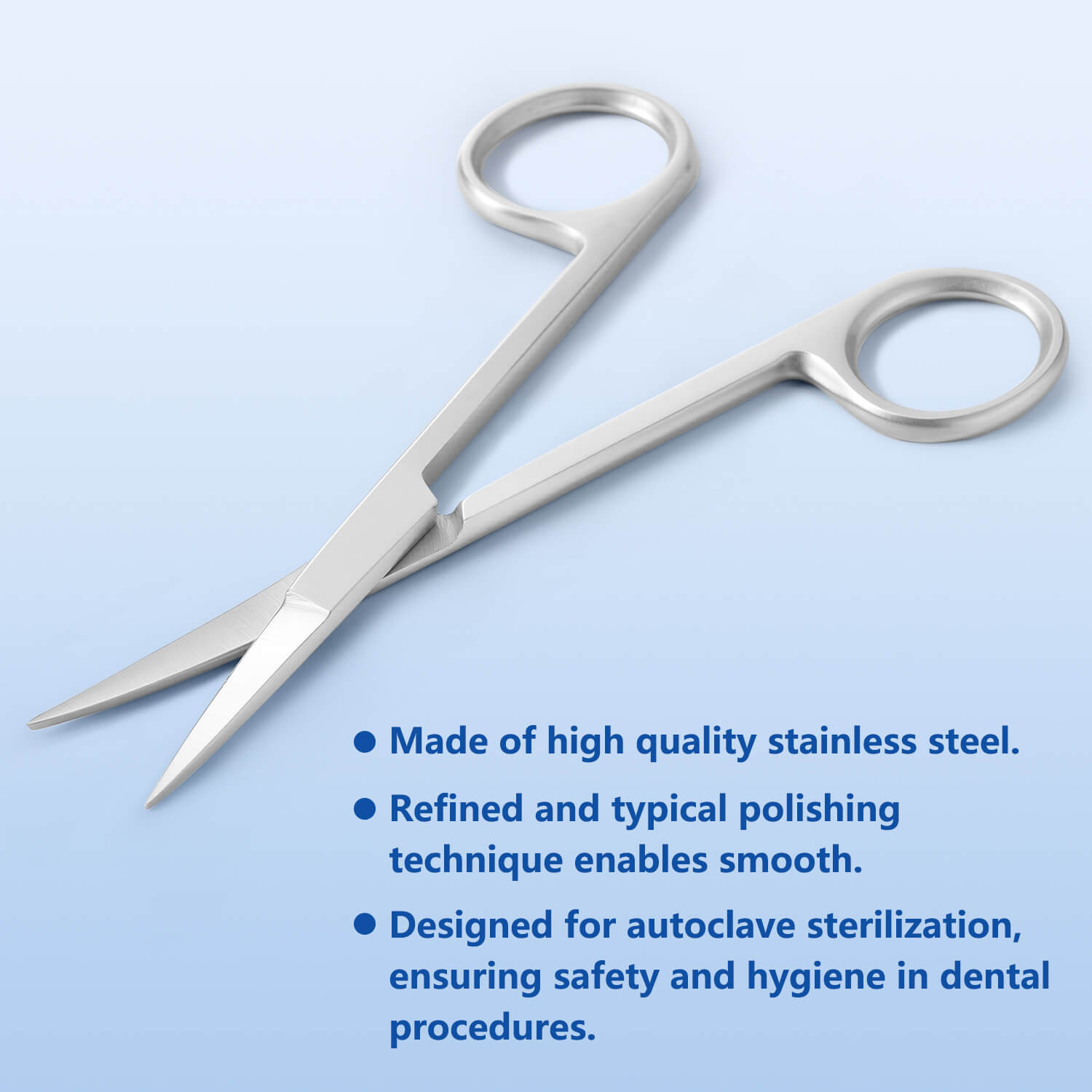 Dental Surgical Scissors Silver Handle Straight Tip - azdentall.com