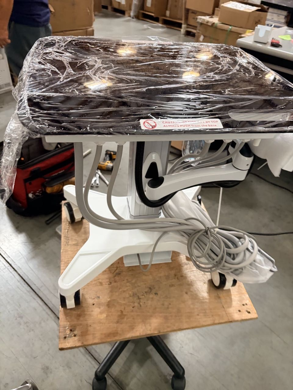 Portable Dental Mobile Electric Lifting Delivery Cart Unit 4 Hole - Open Box