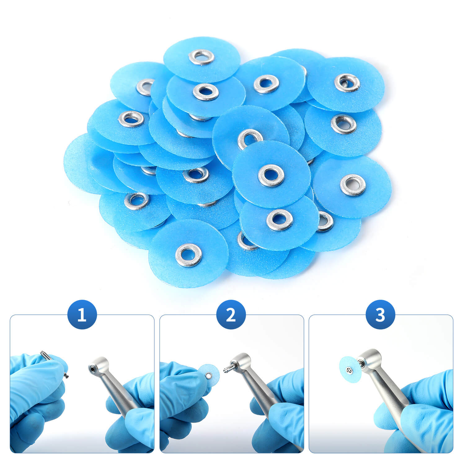 AZDENT Composite Polishing Discs φ14mm with Mandrel NO1.071 40Pcs/Box