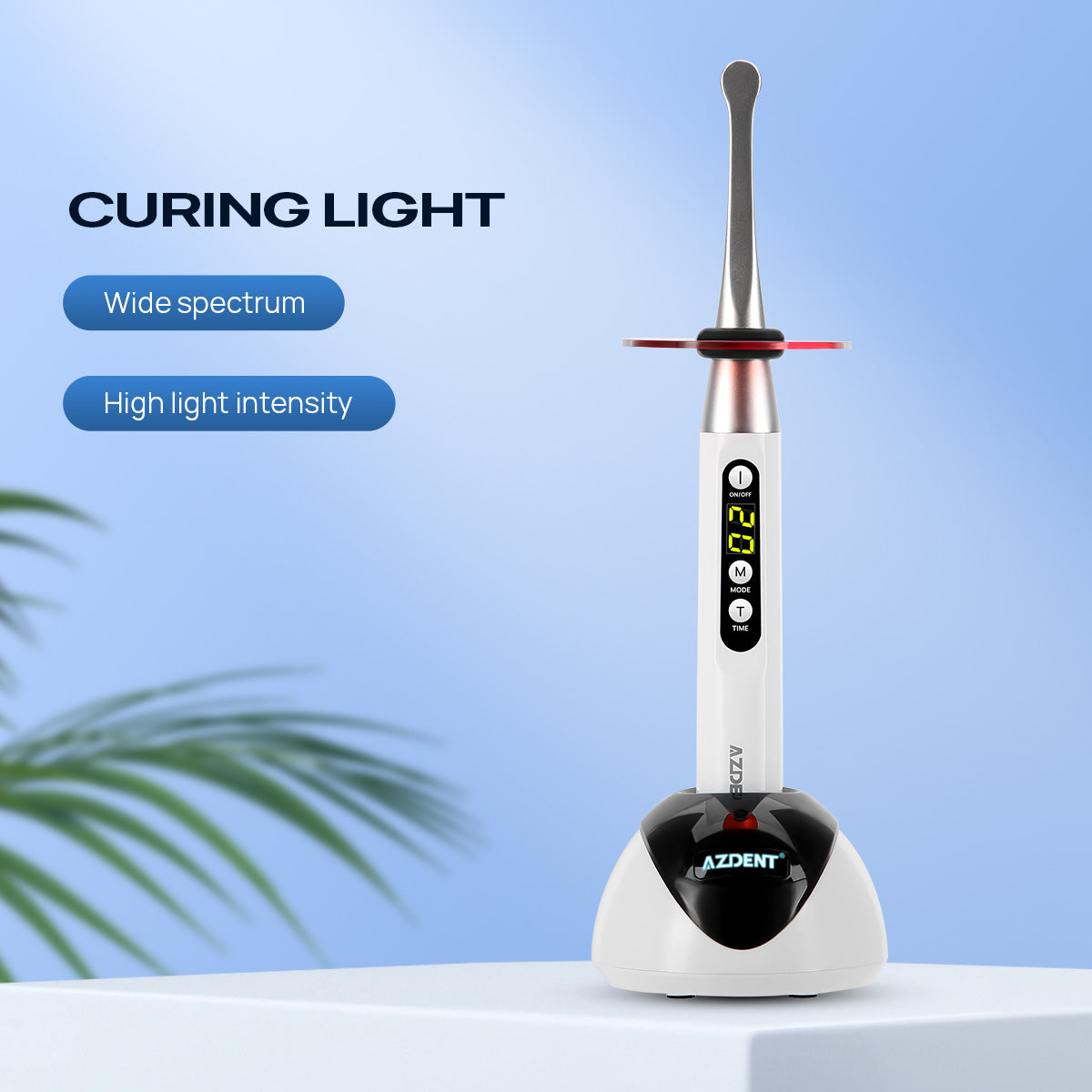 AZDENT Dental LED Curing Light Wireless 2200mW/cm² 1 Sec Curing 3 Modes - azdentall.com