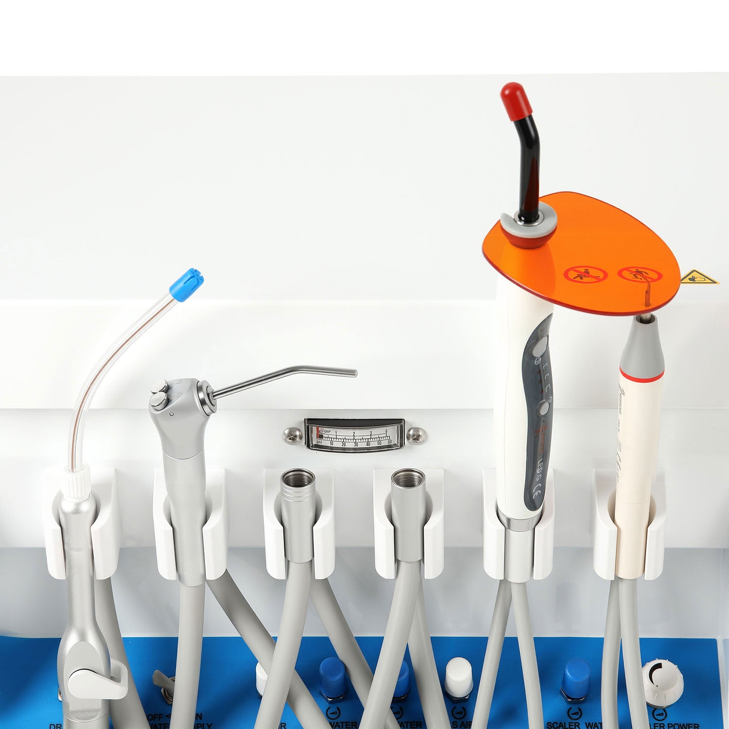 Portable Dental Unit Delivery Cart 4 Holes with Woodpecker Ultrasonic Scaler & Curing Light - azdentall.com
