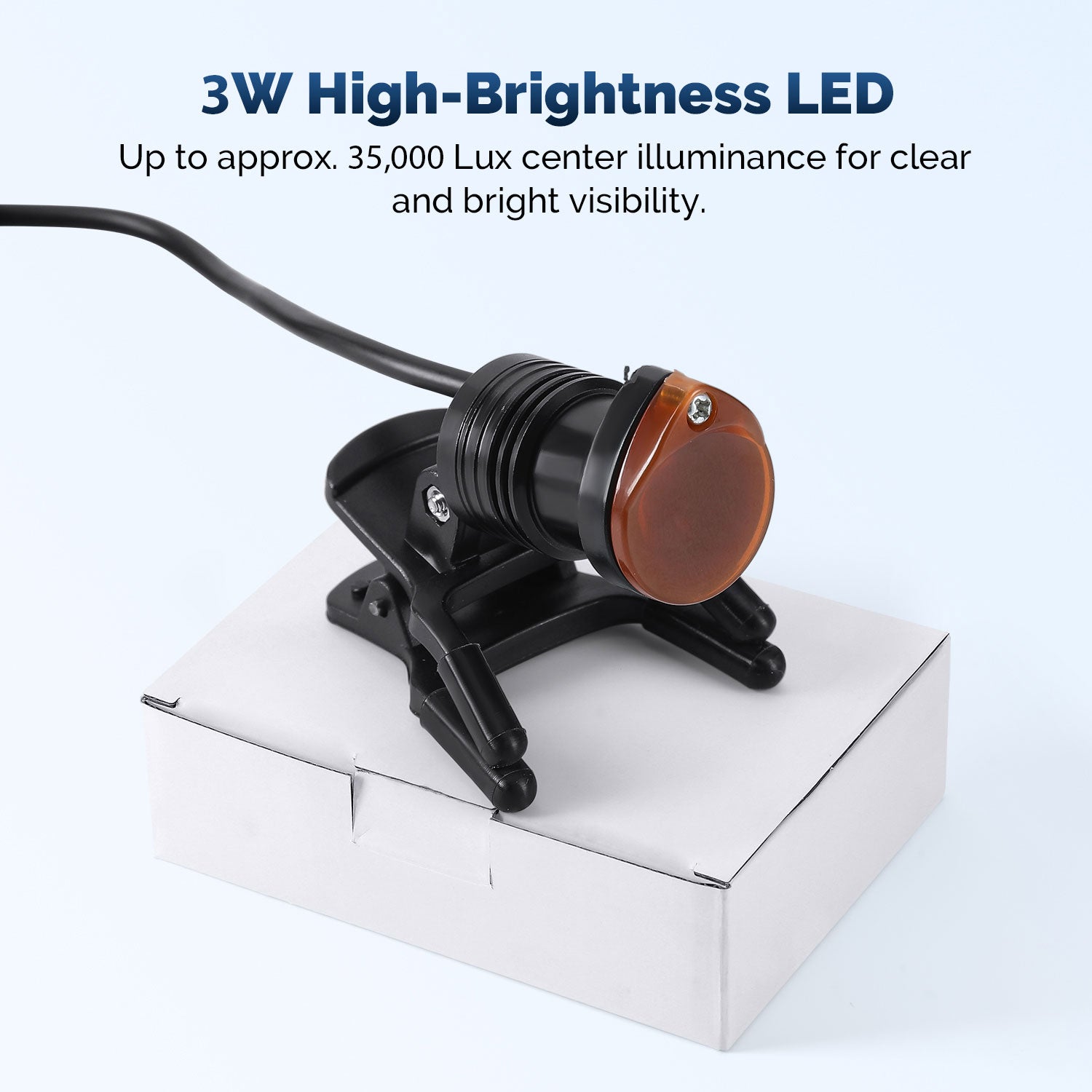 Dental LED Headlight 3W Wired 3 Adjustable Brightness Levels 2 Mounting Options - azdentall.com