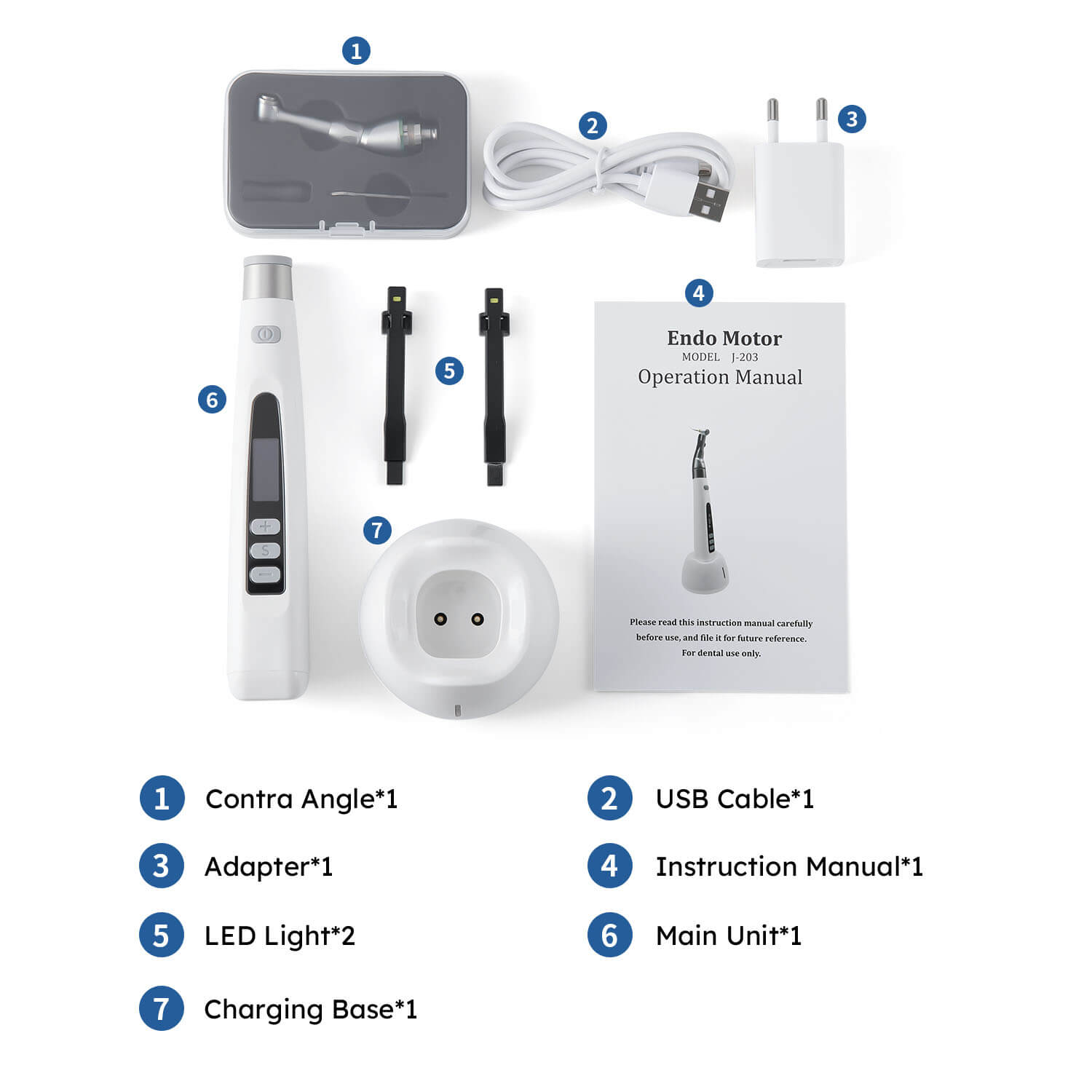 Dental Reciprocating Cordless LED Endodontic Motor 16:1 Contra Angle