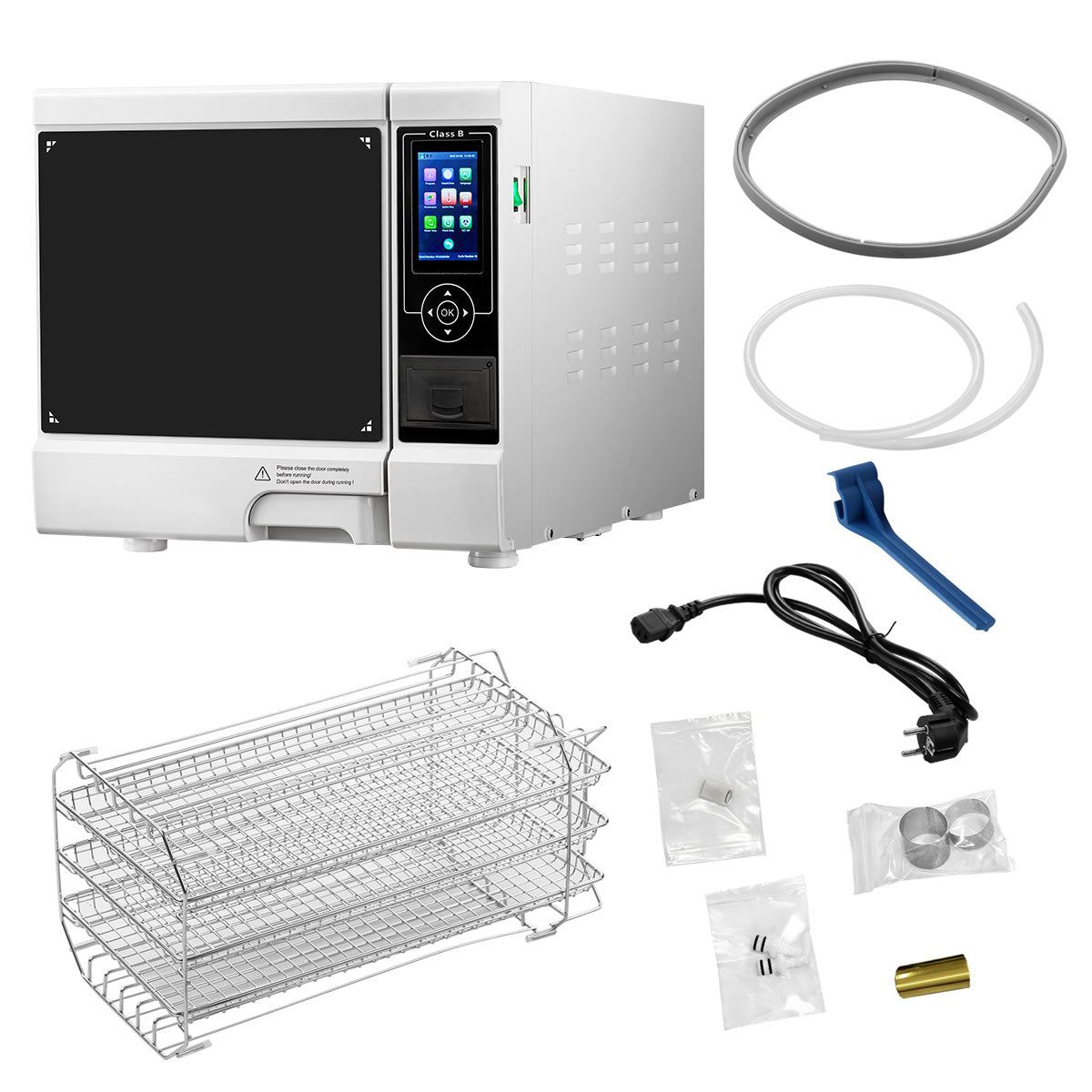 Dental Autoclave Steam Sterilizer Table Top LCD Built-in Printer Class B Dry Function 22L - azdentall.com