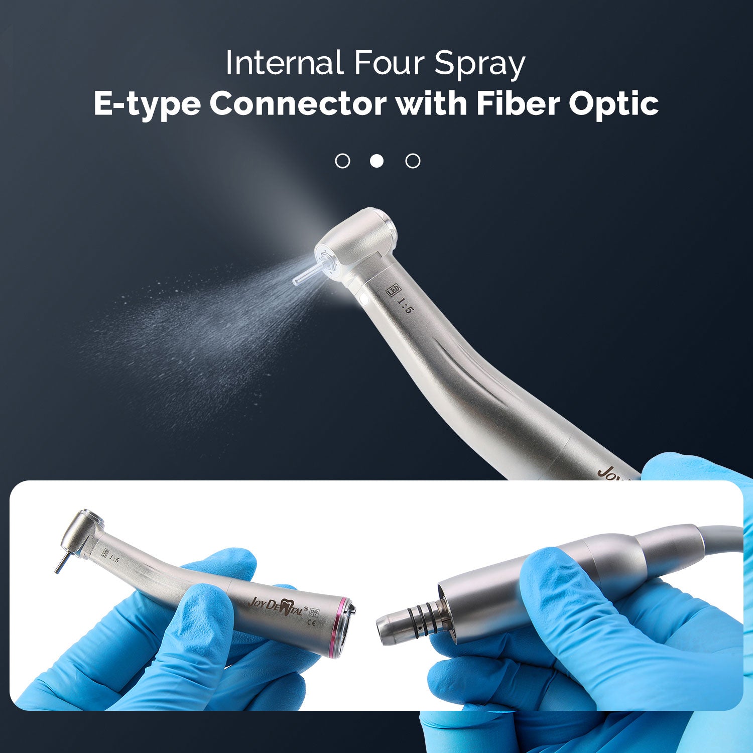 Dental Standard 1:5 Fiber Optic Increasing Electric Contra Angle Handpiece Copper Plated With Titanium - azdentall.com