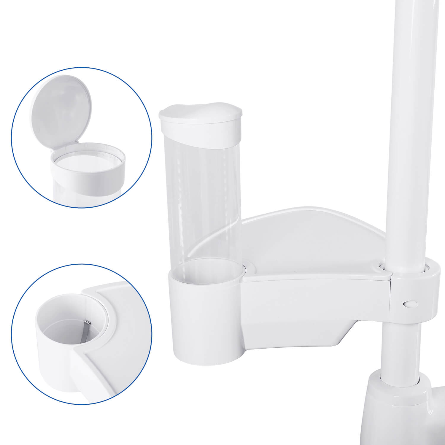 Dental Deluxe 3-in-1 Post Mounted Tray Fits 45/50mm Dental Chair Light Post - azdentall.com