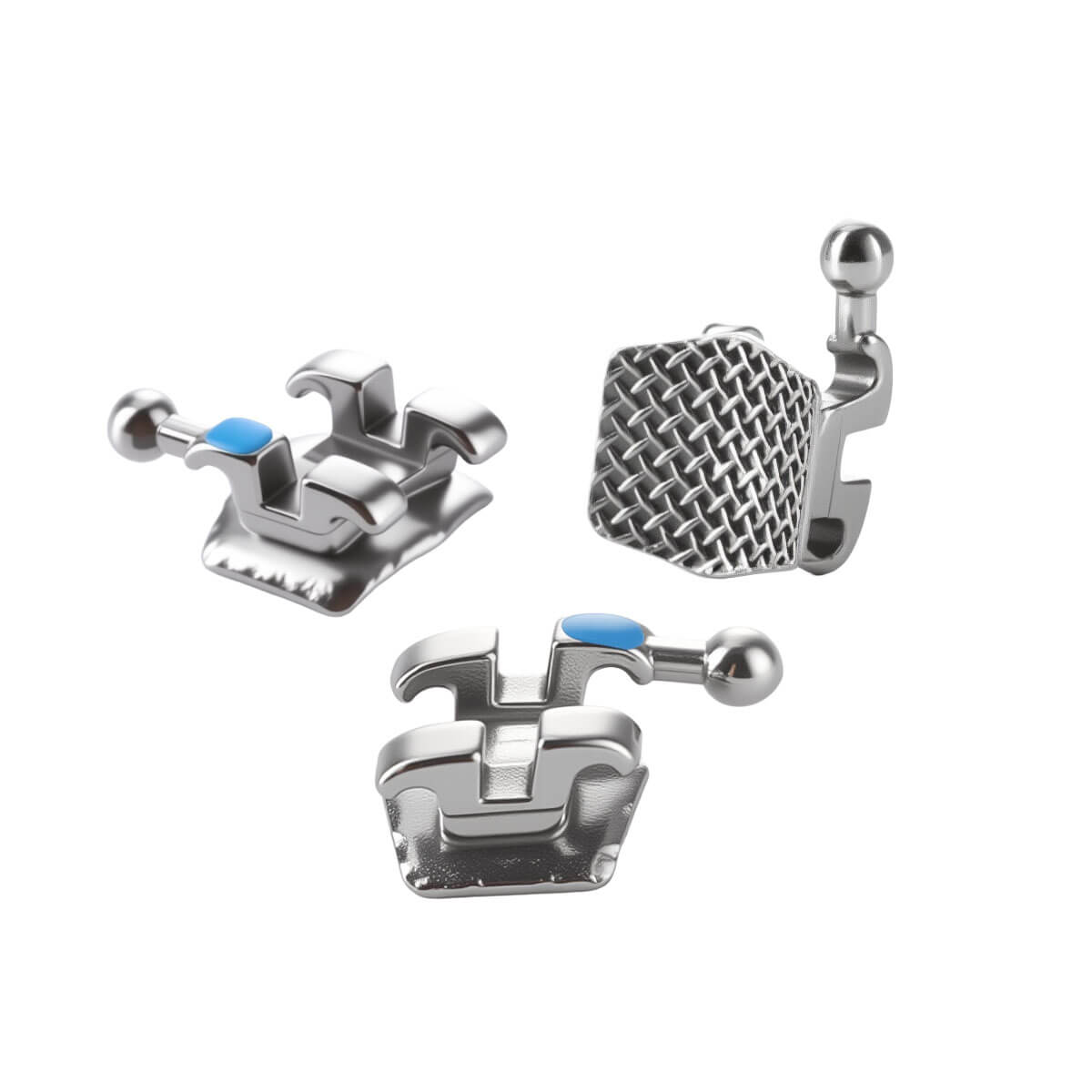 Dental Metal Brackets Braces Mesh Base Mini Roth/MBT 0.022" 345 Hooks 20pcs/Set - azdentall.com