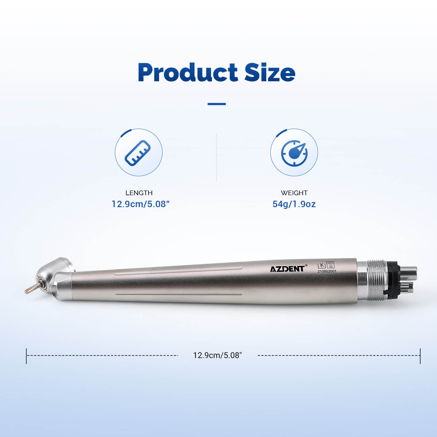 AZDENT Dental 45 Degree LED High Speed Handpiece E-generator Standard Head Push Button 4 Hole - azdentall.com
