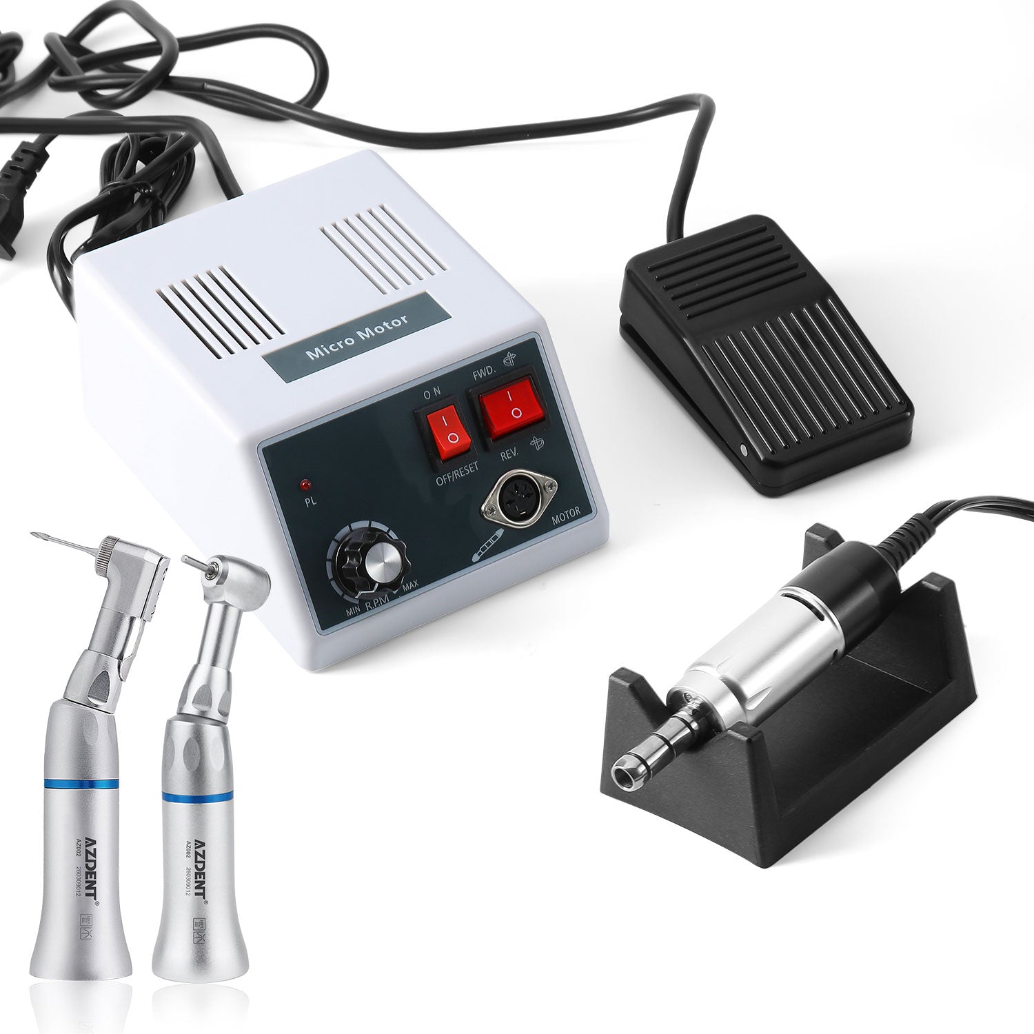 Dental Hand Grinder Micromotor Polishing E-type 35000 RPM With 1:1 Low Speed Contra Angle - azdentall.com