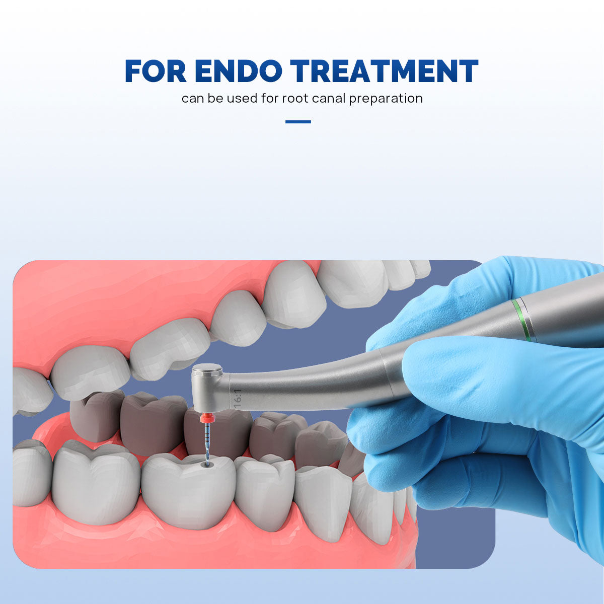 AZDENT Dental Mini 16:1 Fiber Optic Contra Angle Low Speed Handpiece - azdentall.com