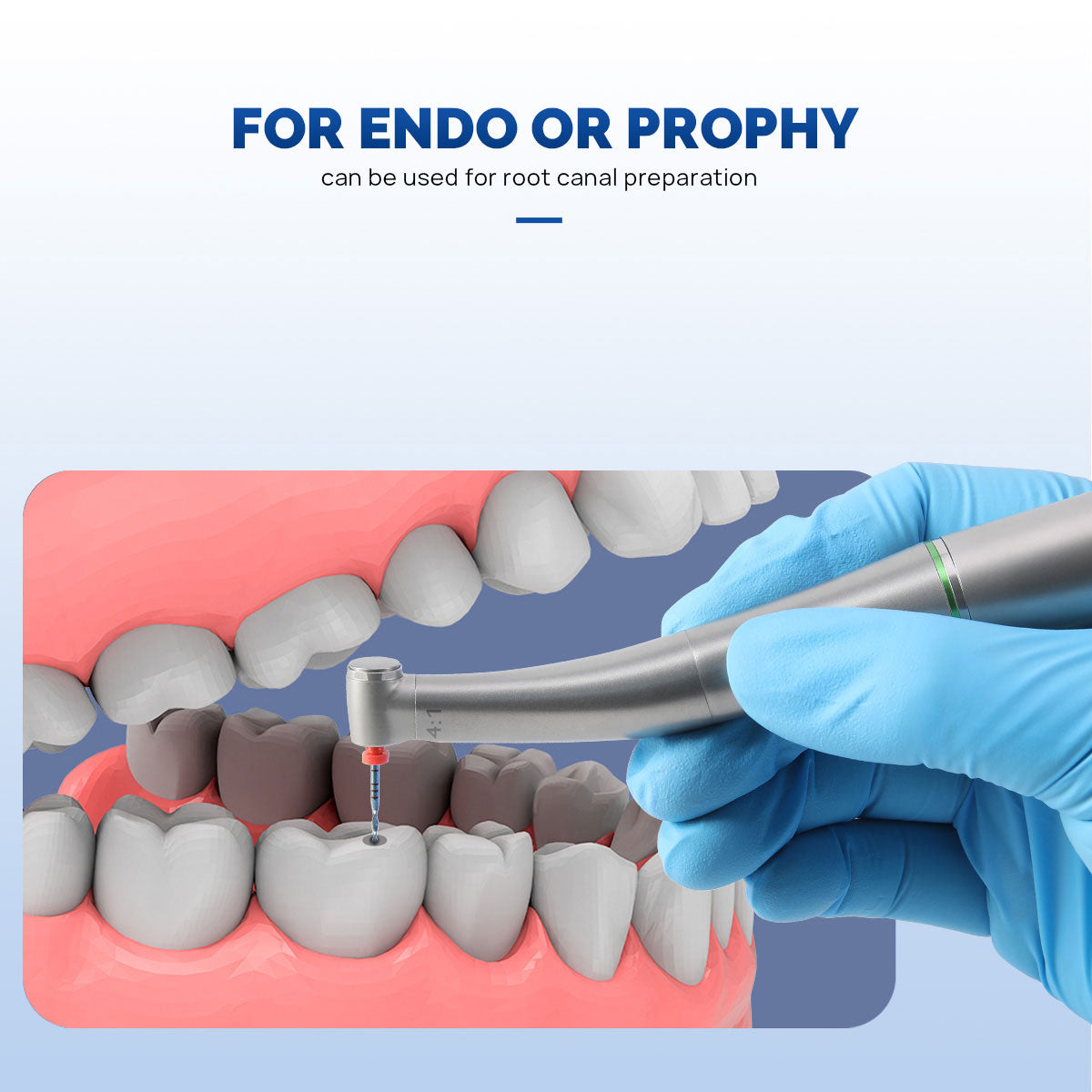 AZDENT Dental 4:1 Low Speed Handpiece Contra Angle Mini Head Quattro Spray For Endo or Prophy - azdentall.com