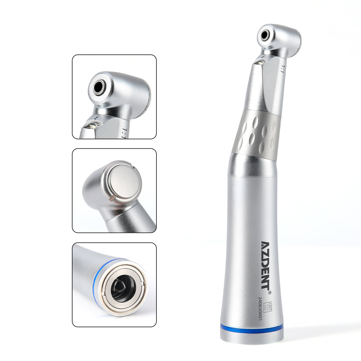 AZDENT Dental 1:1 LED Contra Angle Low Speed Handpiece with E-generator Internal Spray - azdentall.com