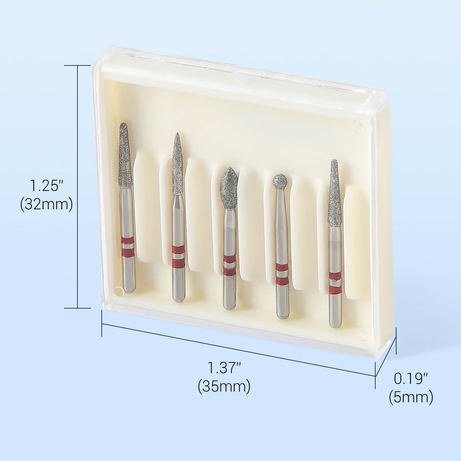 AZDENT Dental Diamond Zirconia Bur Kit 5pcs/Box - azdentall.com