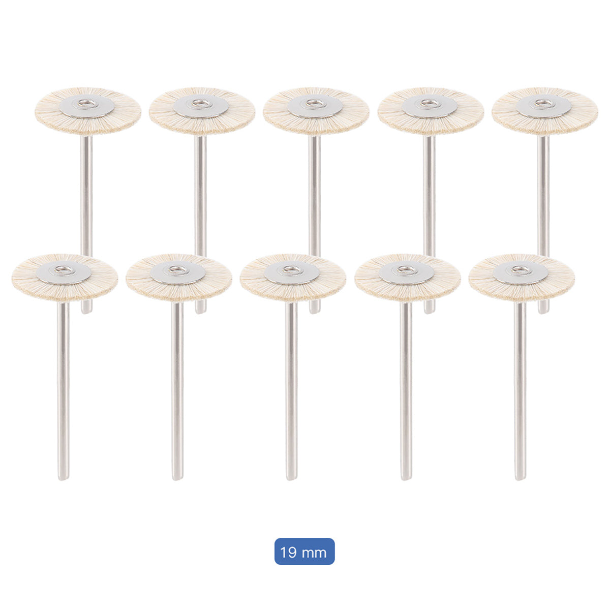 Dental Polishing Brush Wheel White Goat Hair 19mm 10pcs/Pack - azdentall.com