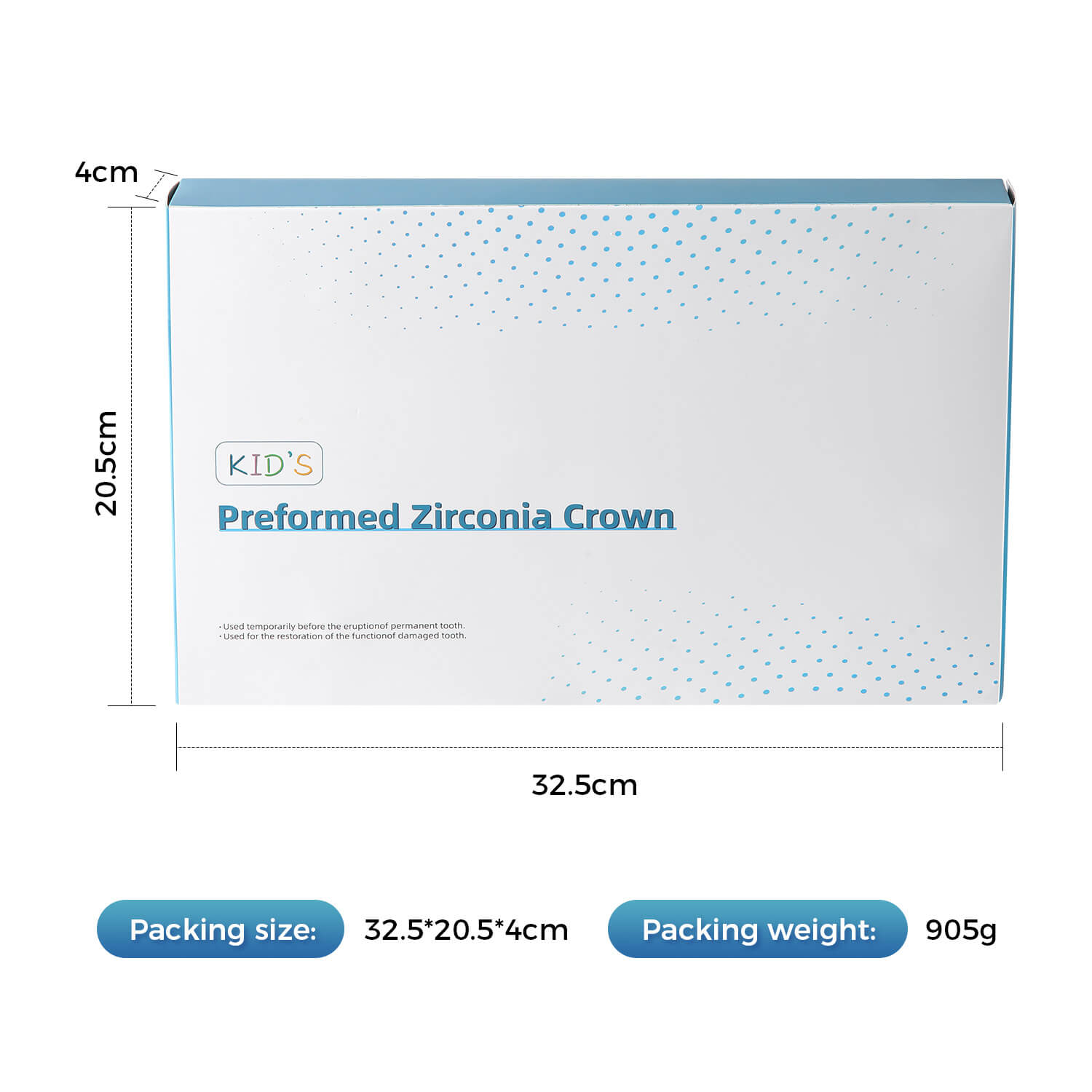 Dental Zirconia Crowns Kit for Kids Anterior Teeth Primary Molar Crowns 24pcs/Box - azdentall.com