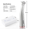 AZDENT Dental 1:5 Increasing Fiber Optic Electric Contra Angle Handpiece Stainless Steel Body Ceramic Bearing Internal Four Way Spray- azdentall.com