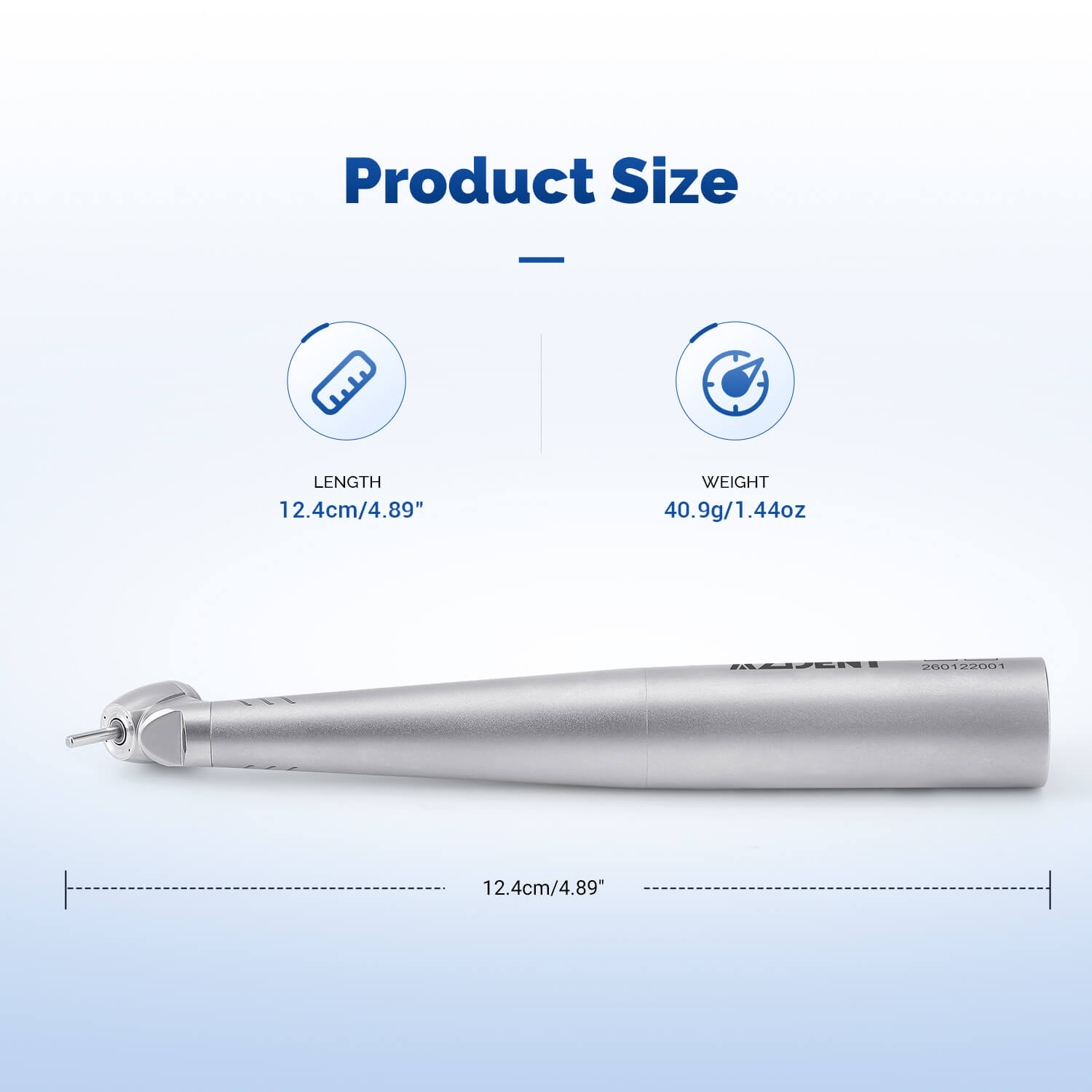 AZDENT Dental LED Fiber Optic 45° High Speed Handpiece Titanium Mini Head Four Water Spray / 4 or 6 Holes Quick Coupler - azdentall.com