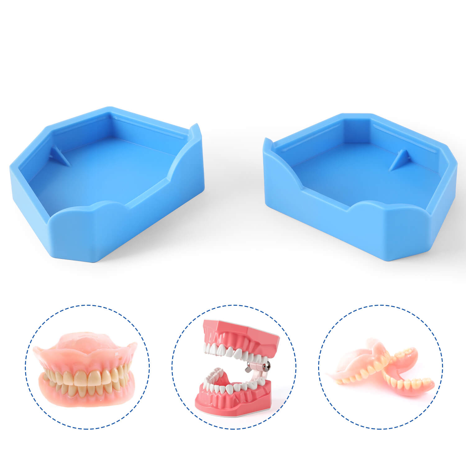 Dental Model Base Silicon Rubber Plaster Denture Tray Impression Former Base 6pcs/Set - azdentall.com