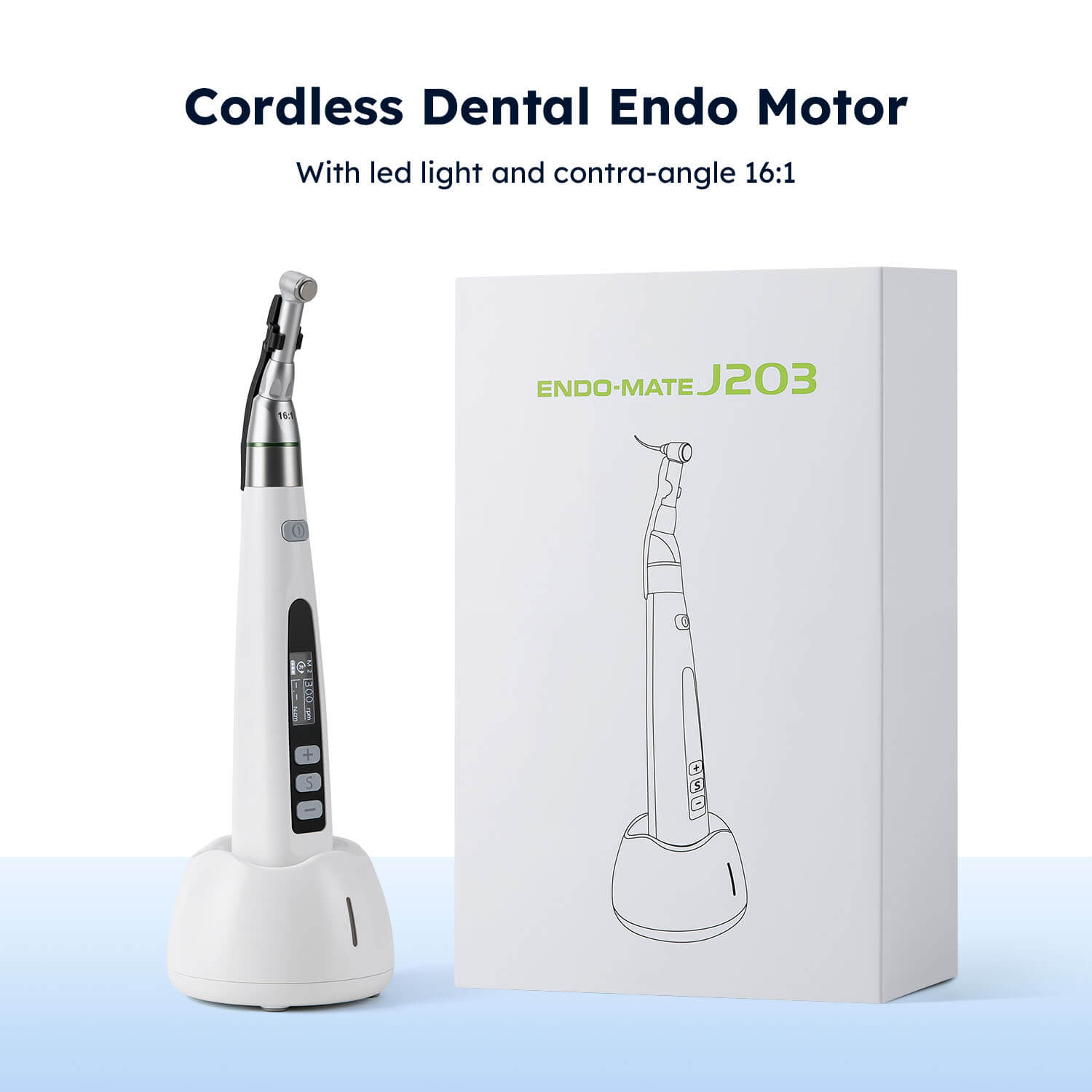 Dental Reciprocating Cordless LED Endodontic Motor 16:1 Contra Angle