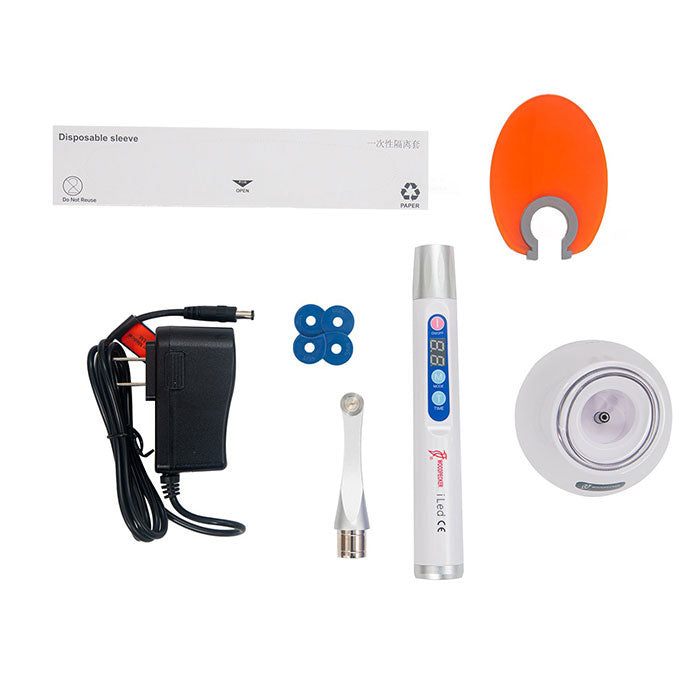 Woodpecker Curing Light iLED Plus Wireless 360° Rotary Wide Spectrum Metal Head 2 Working Modes 2500mW/cm2 White - azdentall.com