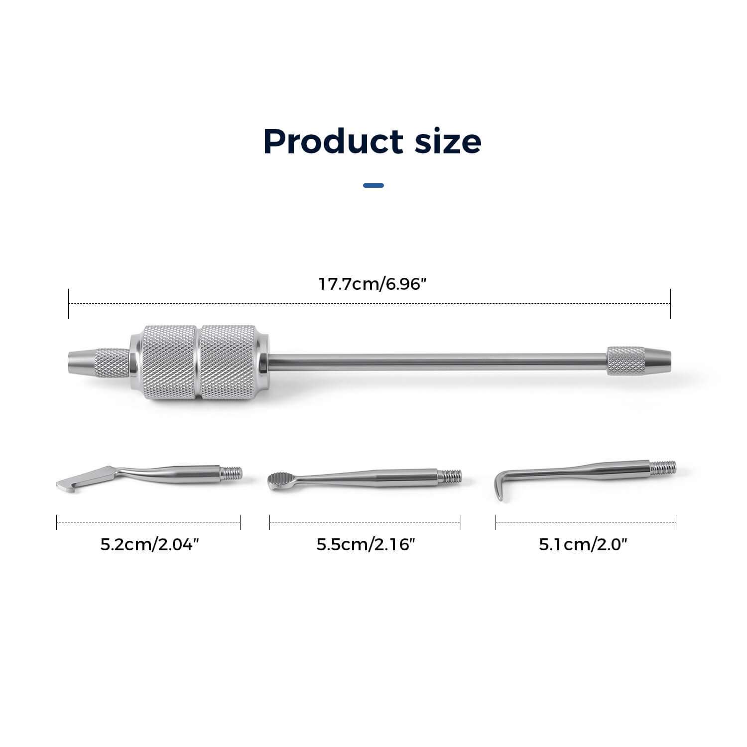 Dental Manual Crown Remover Kit  Stainless Steel with 3 Attachments Tips - azdentall.com