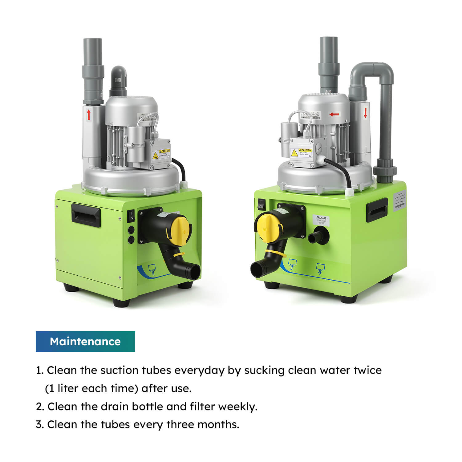 Portable Dental Suction Unit 300L/min 750W for 1-2 Dental Chair Low Working Noise - azdentall.com