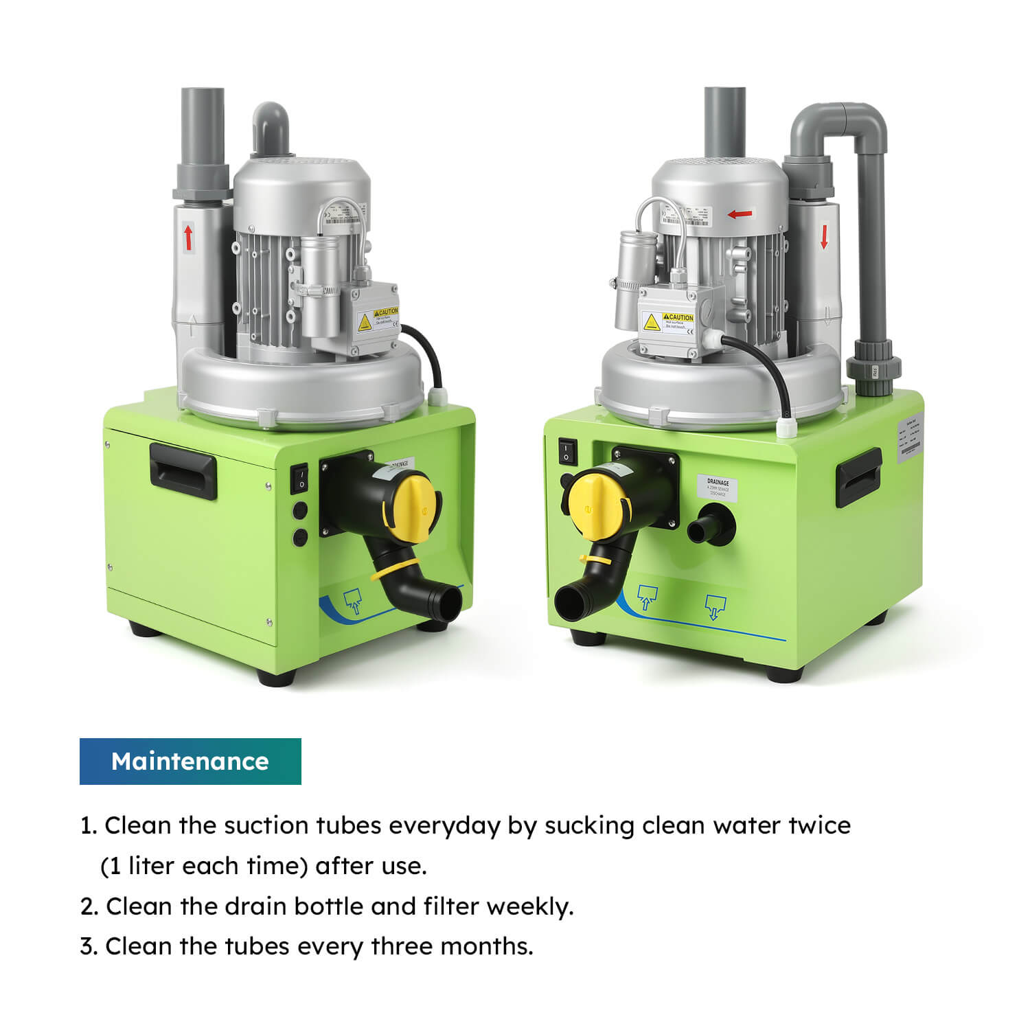 Portable Dental Suction Unit 600L/min 1100W for 2-3 Dental Chair Low Working Noise - azdentall.com