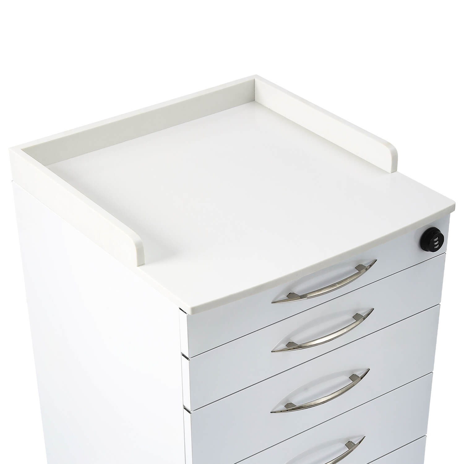 Dental C05A Quartz and Stainless Steel Four Drawer Mobile Cabinet & Two Instrument Tray - azdentall.com