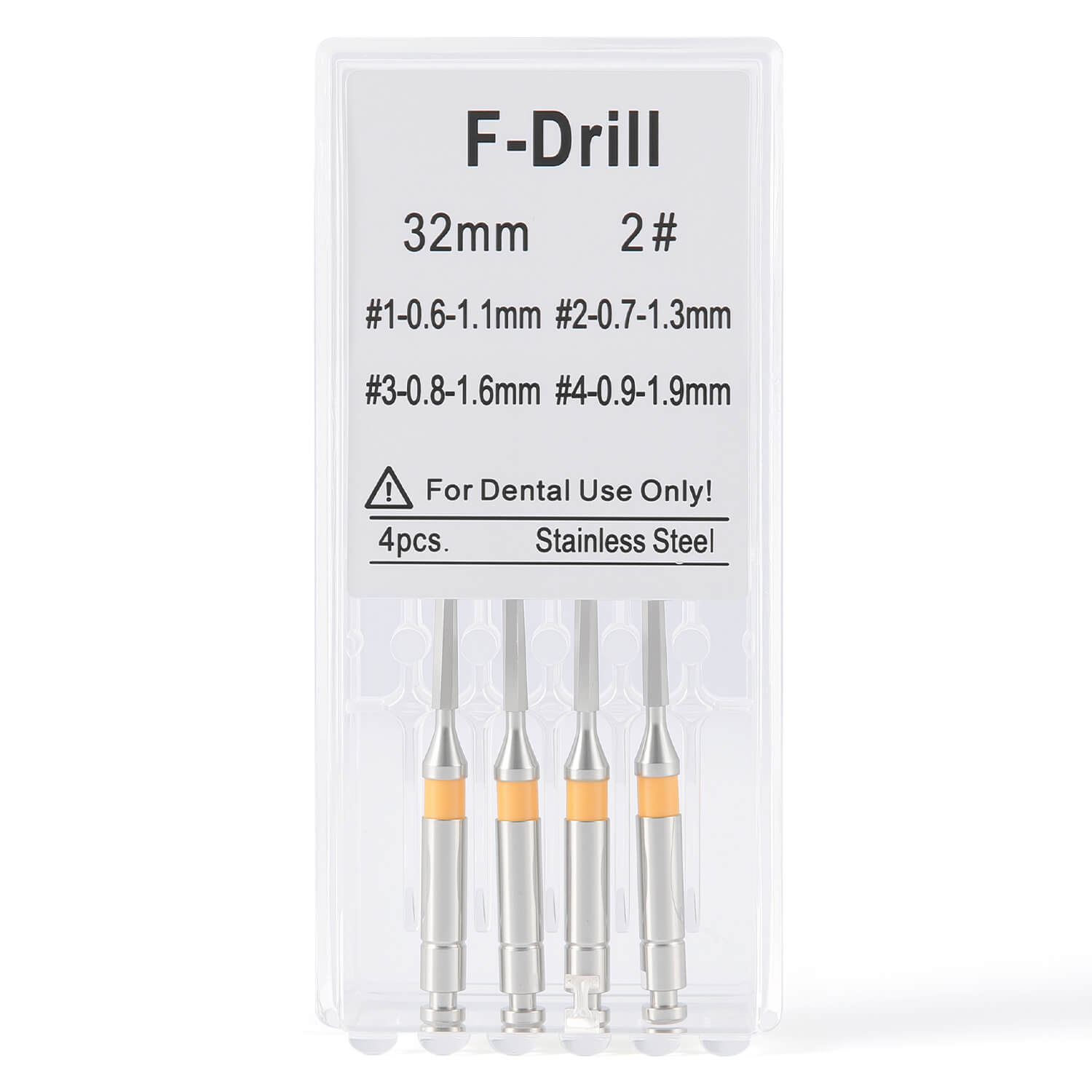 Dental Endo F Drill Reamers Fiber Post Drills Mixed #2 32mm 4pcs/Box - azdentall.com