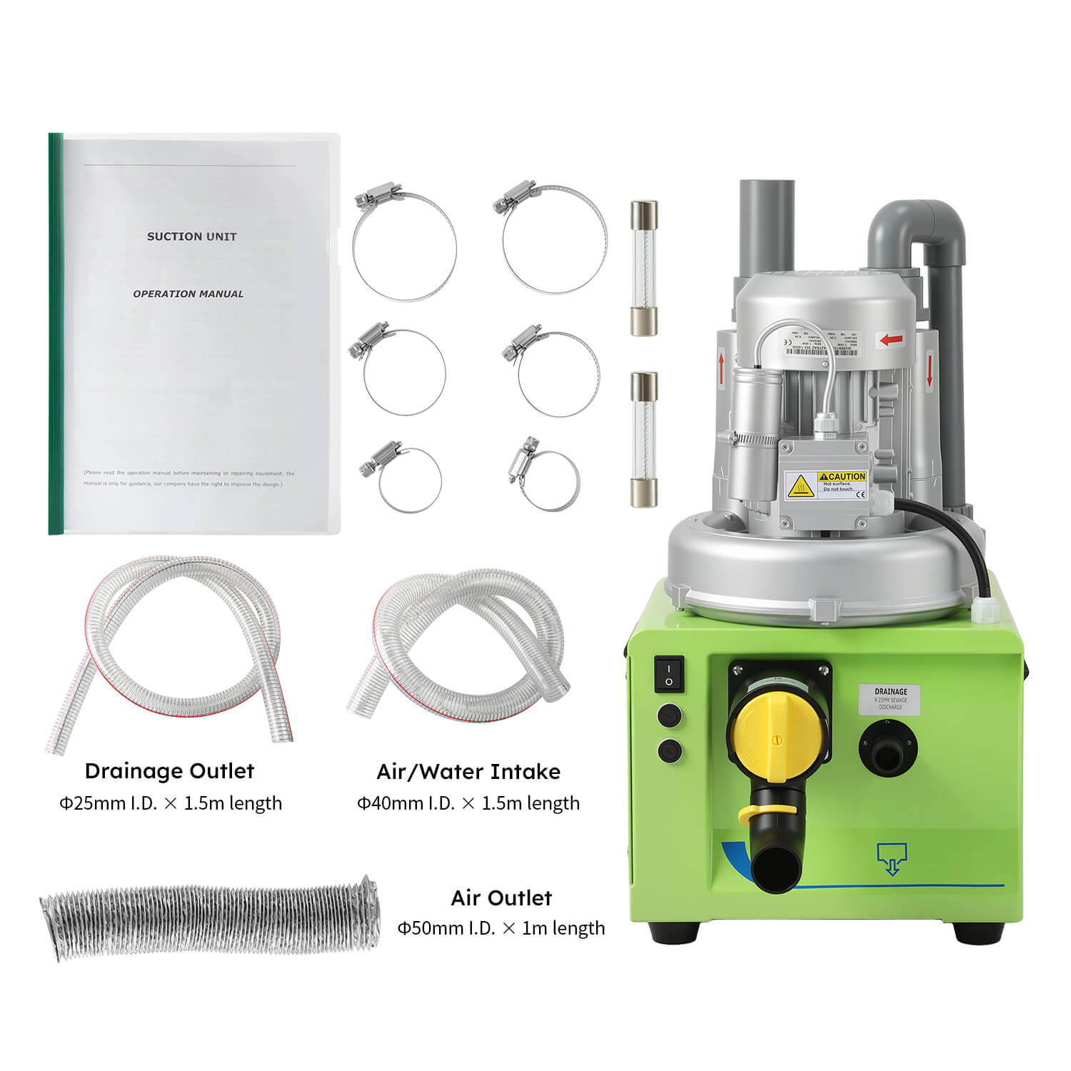 Portable Dental Suction Unit 600L/min 1100W for 2-3 Dental Chair Low Working Noise - azdentall.com
