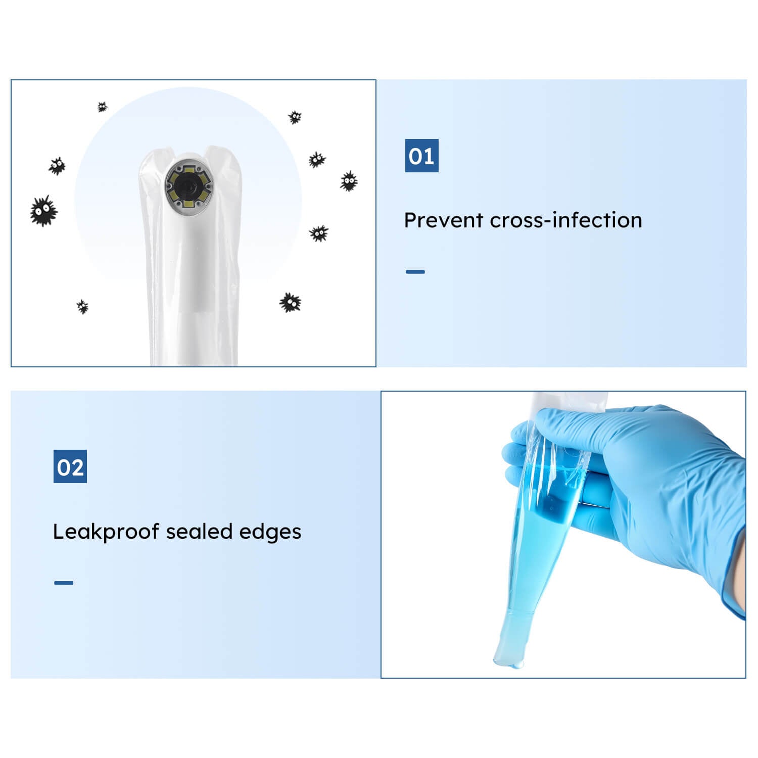 Dental Disposable Intraoral Camera Sheath Endoscope Protective Film Sleeves 100pcs/Box - azdentall.com
