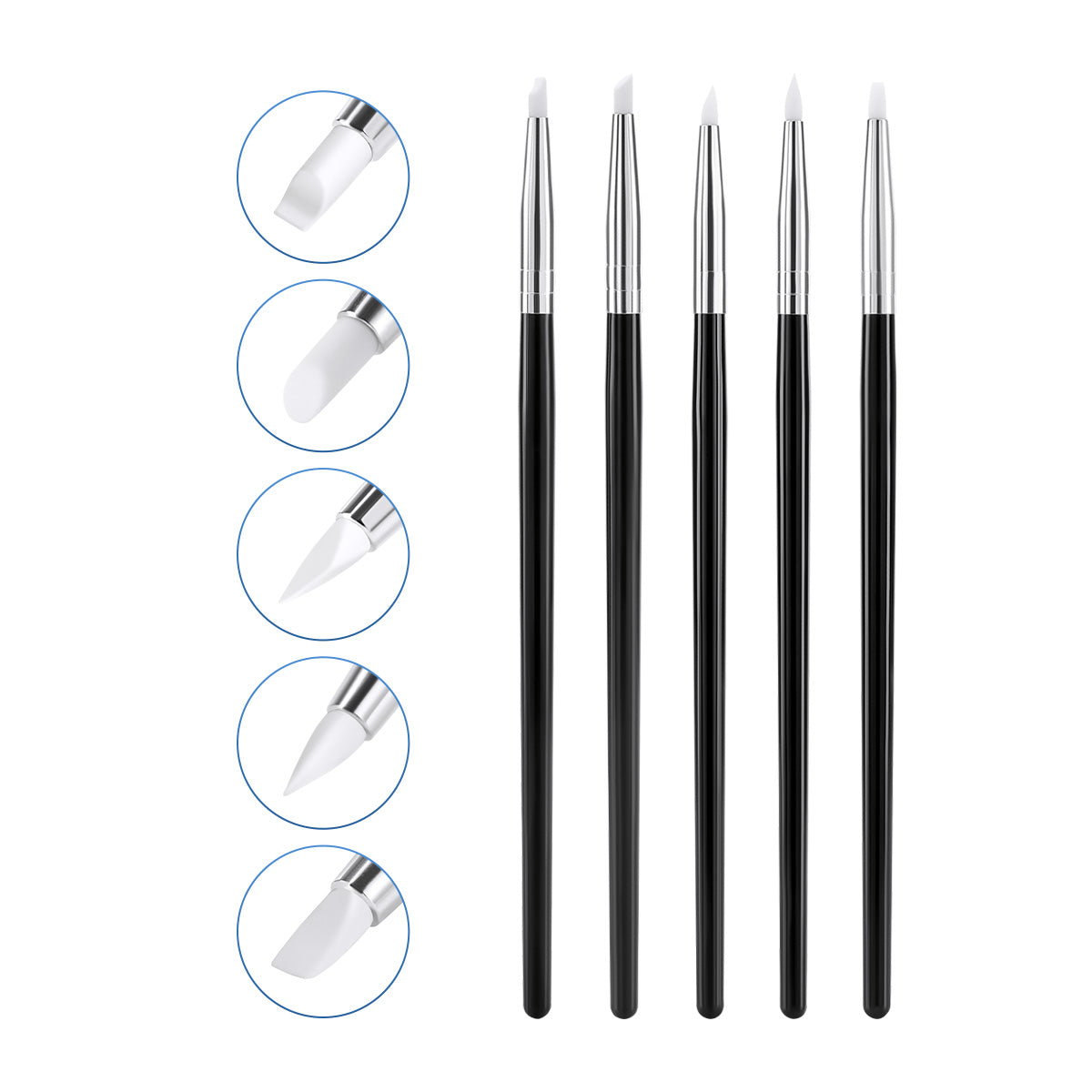 Dental Porcelain Brush Pen Composite Cement Porcelain Silicone Shaping Smoothing Removing 5pcs/Bag - azdentall.com