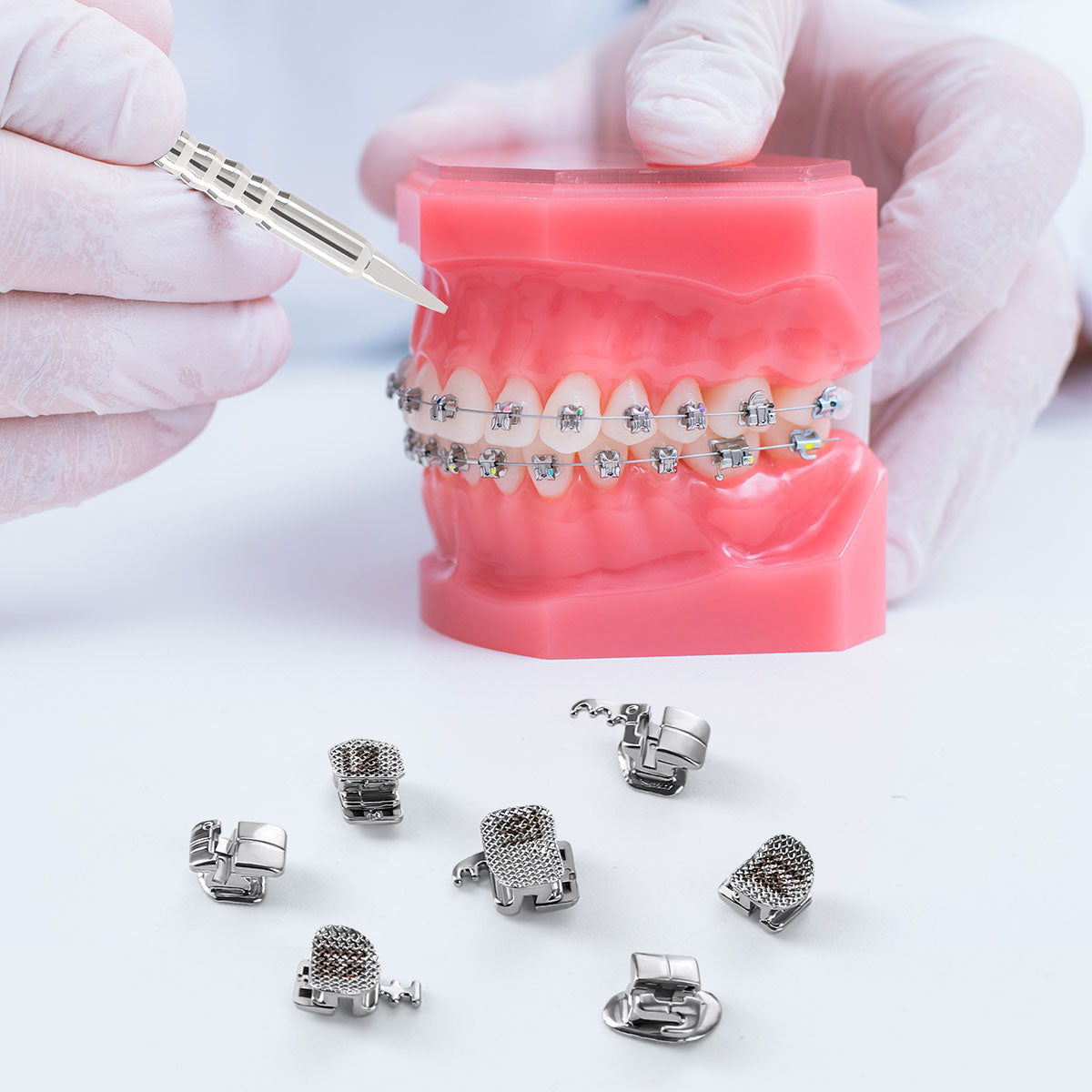 AZDENT Dental Metal Self-Ligating Brackets Multiple Hooks Roth/MBT .022 28pcs/Box - azdentall.com