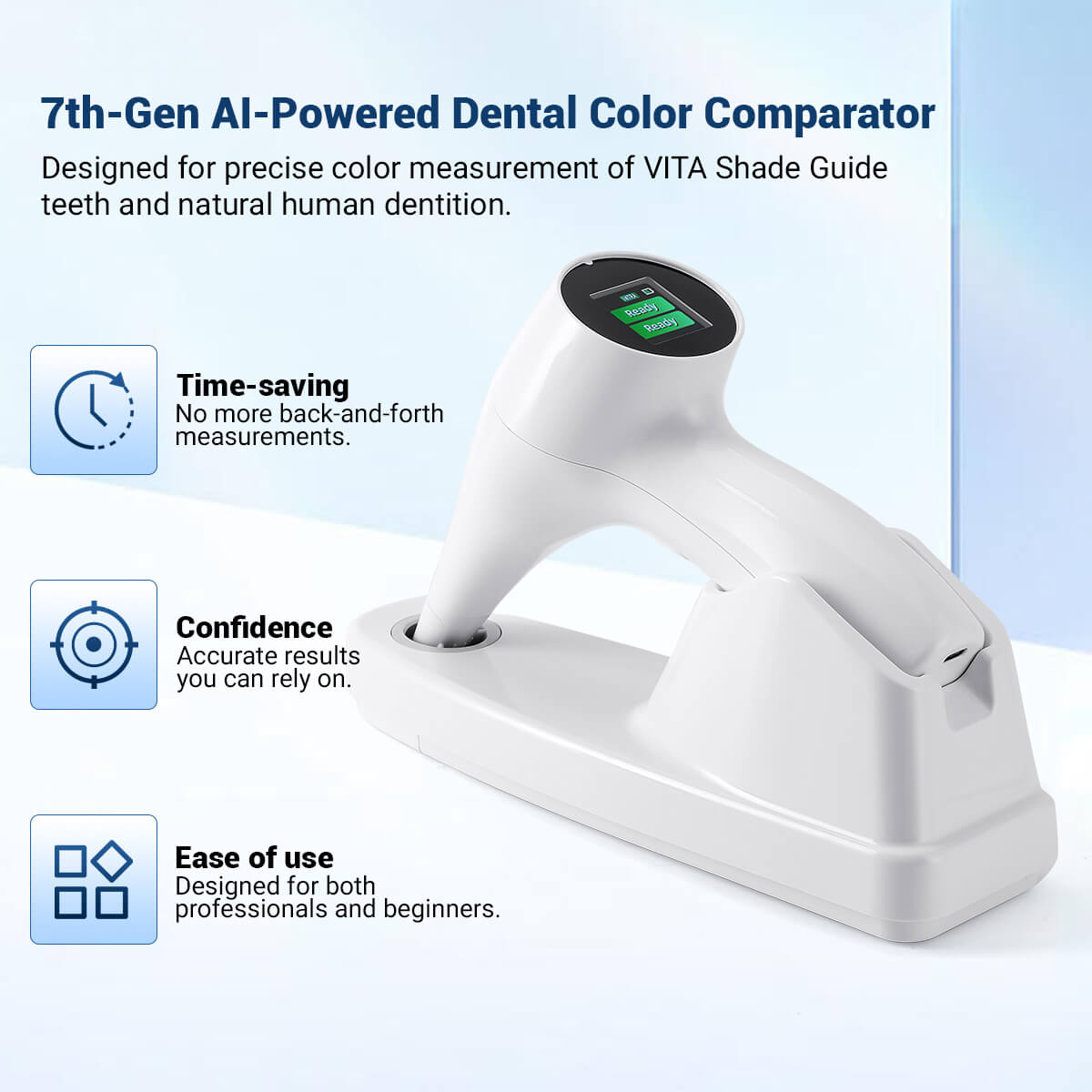 Dental Digital Color Comparator Tooth Shade Guide 7th-Gen AI Powered LCD Screen - azdentall.com